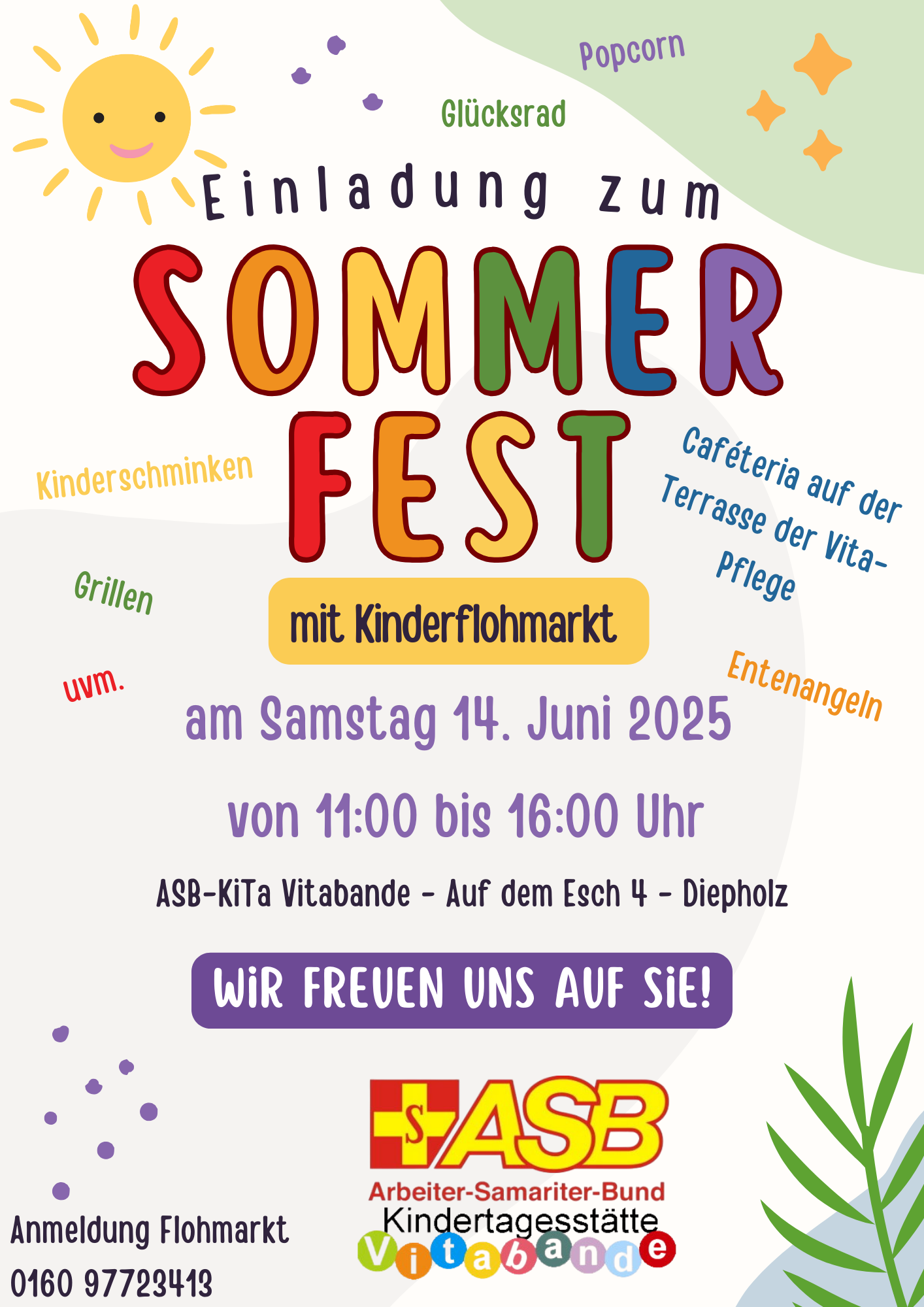 Beige Gelb Verspielt Bunt Sommerfest Einladung Kindergarten A4 Dokument (1).png